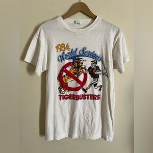 Vintage 1984 World Series San Diego Padres Tigerbusters Detroit Tigers T Shirt L